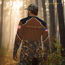 Load image into Gallery viewer, Brown Camo Deer Hunting American Flag 3D All Over Printed Shirt for Men NBT223