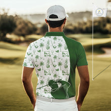 Load image into Gallery viewer, Green Mens Golf Polo Shirts, Funny Golf Icons Athetic Shirt, Golf Gifts For Men NBT481