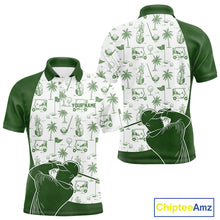 Load image into Gallery viewer, Green Mens Golf Polo Shirts, Funny Golf Icons Athetic Shirt, Golf Gifts For Men NBT481