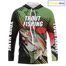 Load image into Gallery viewer, Rainbow Trout Fishing Shirt Long Sleeve Hooded Custom Name, Fishing Team Shirts NBT426