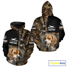 Load image into Gallery viewer, Rabbit Hunting Forest Camo 3D All Over Printed Custom Name Shirt, Rabbit Hunting Gifts NBT141