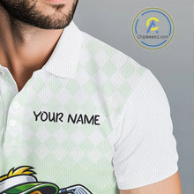 Load image into Gallery viewer, Funny Duck Golf Polo Shirt For Men, Cute Duck With Beer Print Shirt, Sporty Animal Golf Gift|Green NBT623