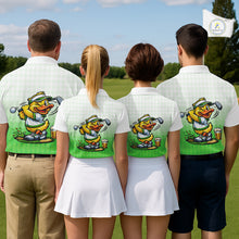 Load image into Gallery viewer, Funny Duck Golf Polo Shirt For Men, Cute Duck With Beer Print Shirt, Sporty Animal Golf Gift|Green NBT623