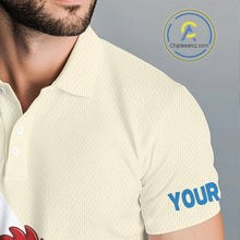 Load image into Gallery viewer, Close-up UPF polyester fabric funny rooster American flag custom golf shirt moisture-wicking