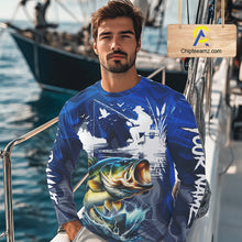 Load image into Gallery viewer, Bass Fishing Jersey Custom Name Long Sleeve Fishing Shirts, Camo Bass Fishing Shirt For Team NBT848