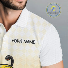 Load image into Gallery viewer, Funny Bee Golf Polo Shirt For Men, Cute Bee With Beer Print Shirt, Sporty Animal Golf Gift|Yellow NBT663