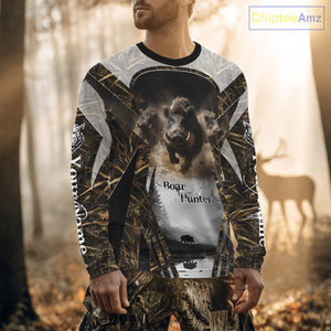 Beautiful Custom Camo Boar Hunting Shirt With Full All Over 3D Printing For Boar Hunters NBT162