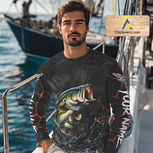 Load image into Gallery viewer, Personalized Bass Fishing Jerseys, Bass Fishing Camo Long Sleeve Fishing Tournament Shirts NBT873