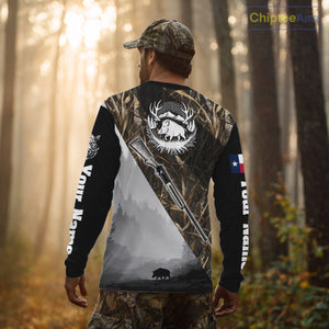 Wild Boar Hunting with Texas Flag and Scope 3D Custom Name Shirts, Boar Gifts for Hunters NBT173