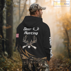 Deer Hunting Camo with US Flag 3D Printed Shirts for Men, Best Gift Ideas for Hunters NBT186