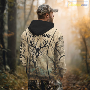 Deadwood Hunter Custom Name Long Sleeve, Hoodie Shirt For Deer hunters NBT02