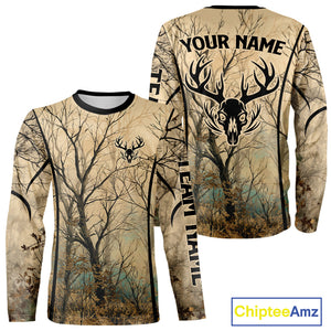 Deadwood Hunter Custom Name Long Sleeve, Hoodie Shirt For Deer hunters NBT02