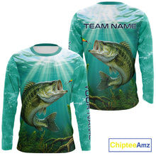 Load image into Gallery viewer, Custom Largemouth Bass Fishing Jerseys, Bass Long Sleeve Tournament Fishing Shirts For Team NBT861