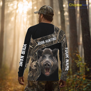 Custom Wild Boar Hunting Camo 3D Shirts, Boar Hunting Gifts, Boar Hunting Shirts for Hunter NBT158