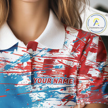 Load image into Gallery viewer, American Flag Golf Polo Shirt Custom Womens Golf Shirts US Flag Golf Polo Shirt NBT568
