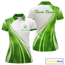 Load image into Gallery viewer, Womens Golf Polo Shirt Green And White Custom Golf Shirts For Team Personalized Golf Gifts NBT570