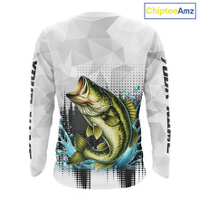 Load image into Gallery viewer, White Camo Bass Fishing Custom Name Long Sleeve Fishing Shirts With UV Protection NBT462