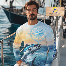 Load image into Gallery viewer, King Mackerel Fishing Sunset Custom Fishing Long Sleeve Shirt, Compass Offshore Fishing Apparel NBT586