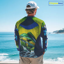 Load image into Gallery viewer, Custom Mahi Mahi Fishing Shirts For Team, Custom Saltwater Fishing Shirts|Blue NBT469