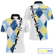 Load image into Gallery viewer, Custom mens golf polo shirt with personalized name and team - detail view