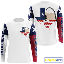 Load image into Gallery viewer, Personalized Texas Flag Long Sleeve Custom Name Tournament Fishing Shirts, Texas Fishing Jerseys NBT515