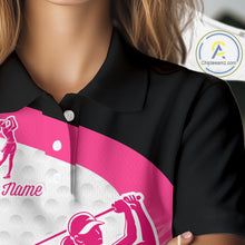 Load image into Gallery viewer, Pink Zebra Pattern Womens Golf Polo Shirts Custom Name Gift For Golf Lovers NBT580