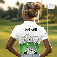 Load image into Gallery viewer, Green Funny Golf Rescue Team Polo Shirt Custom Name, Golf Ball Cartoon Polo, Golf Gifts NBT602