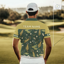 Load image into Gallery viewer, Vintage 1990s Golf Pattern Mens Golf Polo Shirt, Golf Attire For Men, Golfer Gifts|Beige NBT614