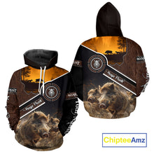 Load image into Gallery viewer, Wild Boar Hunting Leather Pattern Custom Name 3D All Over Printed Shirts Personalized Boar Shirt NBT143