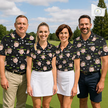 Load image into Gallery viewer, Personalized Face &amp; Name Golf Polo Shirt For Men, Best Dad Golf Shirt, Father's Day Gift Polo|Black NBT662