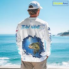 Load image into Gallery viewer, Custom Crappie Fishing Long Sleeve Tournament Shirts, Crappie Fishing Apparel | White NBT682