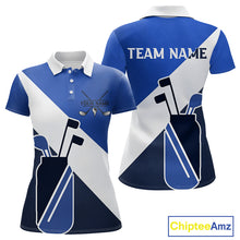 Load image into Gallery viewer, Blue Golf Bag Womens Golf Polo Shirts Custom Golf Shirts, Golf Attire For Ladies NBT579