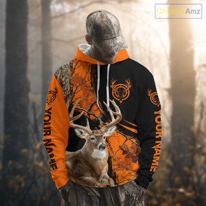 Deer Hunting Orange Camouflage 3D Prints Shirts for Hunters, Best Custom Hunting Shirts NBT178