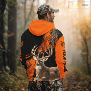 Deer Hunting Orange Camouflage 3D Prints Shirts for Hunters, Best Custom Hunting Shirts NBT178