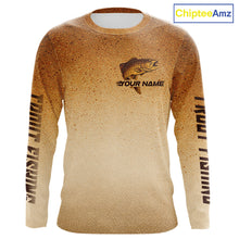 Load image into Gallery viewer, Brown Trout Fish Skin Long Sleeve Fishing Shirts Custom Name, Trout Fishing Shirts NBT402