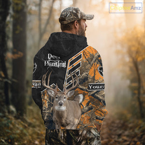 Whitetail Deer Hunting Camo Custom Name 3D Prints Shirts for Men, Hunting Gifts NBT182