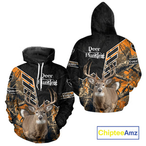 Whitetail Deer Hunting Camo Custom Name 3D Prints Shirts for Men, Hunting Gifts NBT182