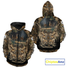 Load image into Gallery viewer, Deer Hunting 3D All Over Print Shirt Custom Brown Fall Season Camo Hunting Clothes NBT322