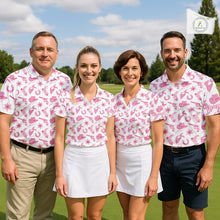 Load image into Gallery viewer, Pink Western Cowgirl Mens Golf Polo Shirts, Cute Cowgirl Golf Shirts, Funny Country Style Shirt NBT476
