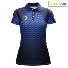 Load image into Gallery viewer, Personalized Golf Polo Shirt For Womens Custom Blue Camo Golf Attire For Women, Golf Gifts For Ladies NBT537