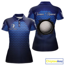 Load image into Gallery viewer, Personalized Golf Polo Shirt For Womens Custom Blue Camo Golf Attire For Women, Golf Gifts For Ladies NBT537