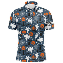 Load image into Gallery viewer, Blue Cartoon Halloween Seamless Mens Golf Polo Shirts Funny Golf Shirts For Men Golf Gifts LDT0455