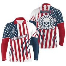 Load image into Gallery viewer, American Flag Scratches Custom Mens Disc Golf Polo Shirts Patriotic Disc Golf Gifts For Men LDT0281