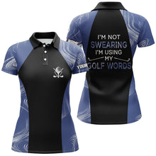 Load image into Gallery viewer, I'm Not Swearing I'm Using My Golf Words Navy Seamless Women Golf Polo Shirt, Golf Shirts For Women LDT0112