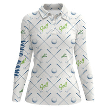 Load image into Gallery viewer, Golf Pattern Seamless Womens Polo Shirts Custom Name Cool Golf Shirts For Women Golf Gifts LDT0570