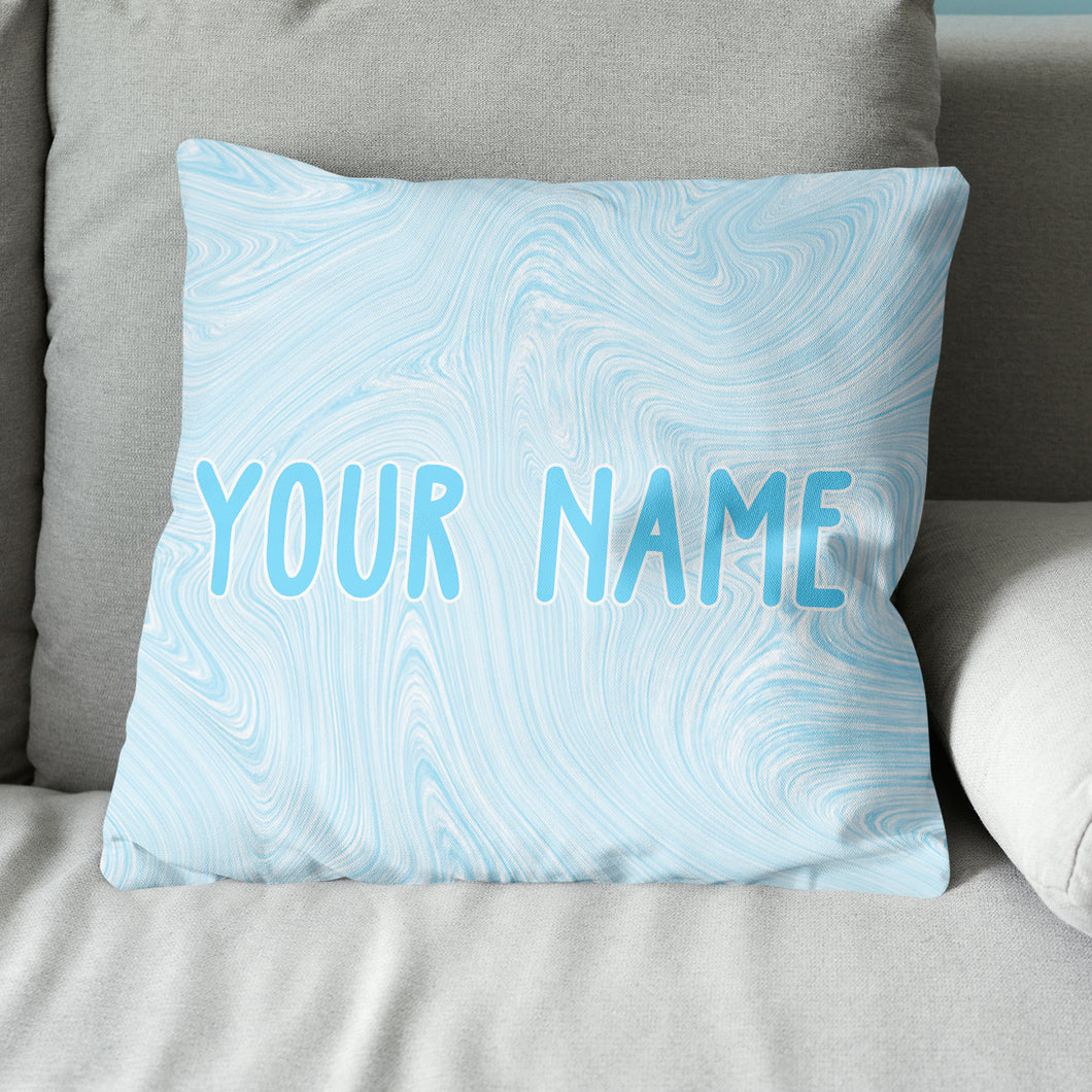 Blue Liquid Paints Custom Name Pillow Personalized Cool Golf Gifts LDT1131