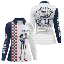Load image into Gallery viewer, Customized Skull Golf Polo Shirt Checkerboard Funny Golf Shirts For Women, Crazy Golf Gifts LDT0296