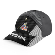 Load image into Gallery viewer, Personalized 8 Ball Pool Sport Black 3D Billiard Hats Cap, Custom Billiard Balls Top Hat Billiards VHM0537