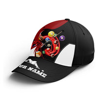 Load image into Gallery viewer, Personalized Red Black Billiard Balls Hats Cap For Players Billiards, Adjustable Top Hat Billiards VHM0453