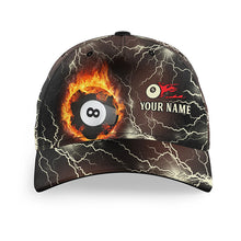 Load image into Gallery viewer, Fire Flame Lightning Custom Billiard Hats Cap, Custom 8 Ball Pool Billiards Hat, Billiard Gifts VHM0530